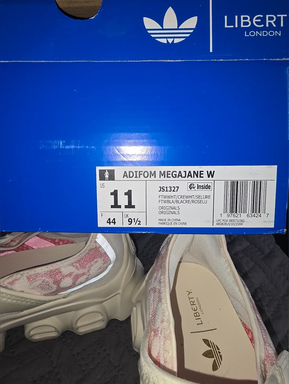 adidas Adifom Megajane W Cream with Pink Pattern Slip-On Sneakers